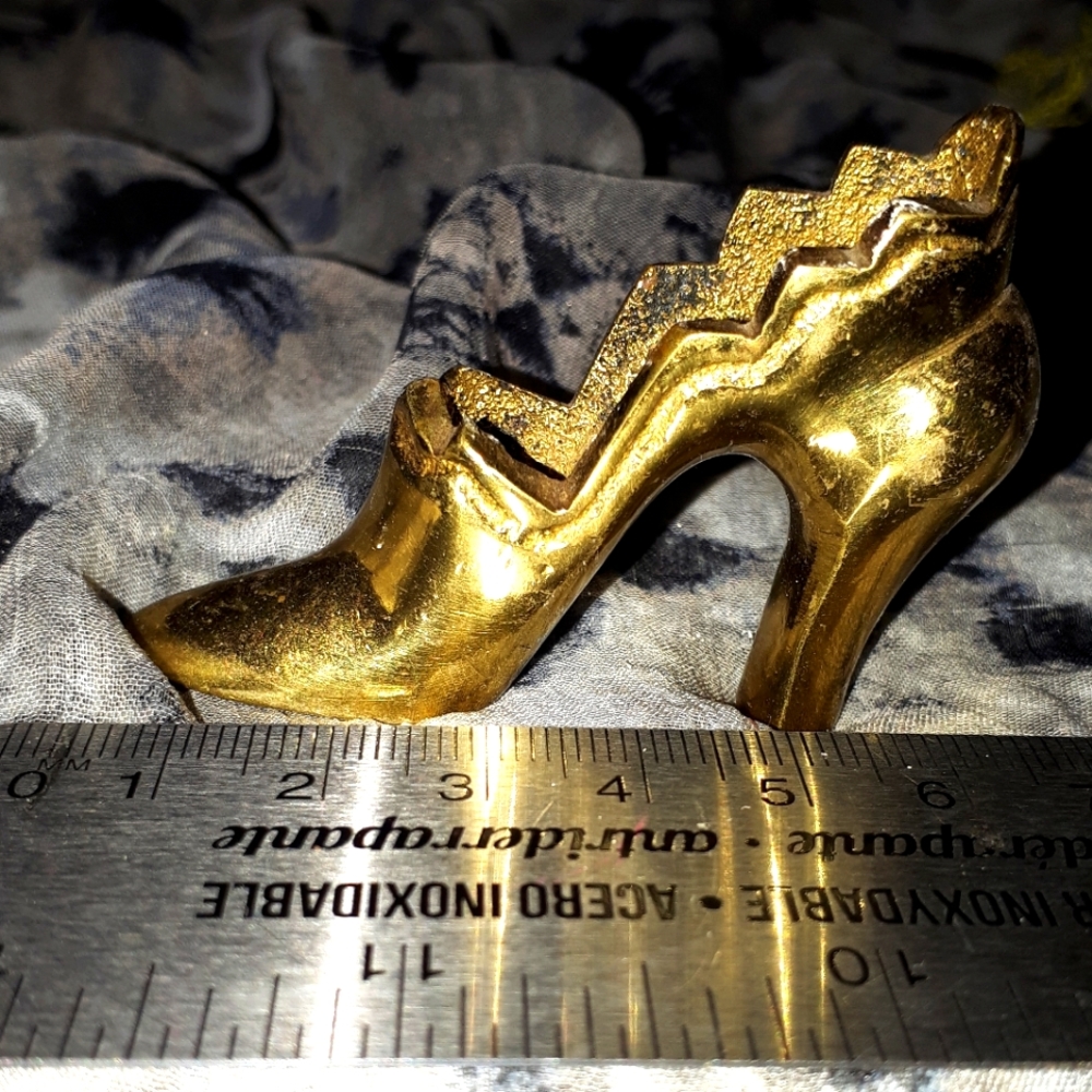 Brass miniature shoe